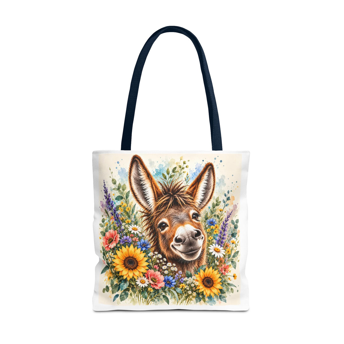 Among the Wildflowers Donkey Tote Bag | Floral Donkey Art