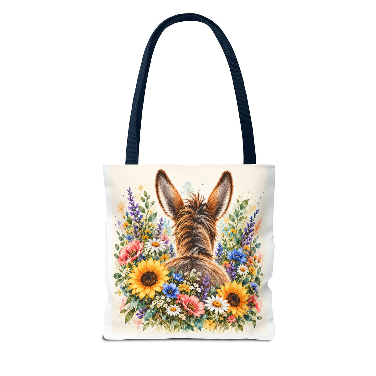 Among the Wildflowers Donkey Tote Bag | Floral Donkey Art