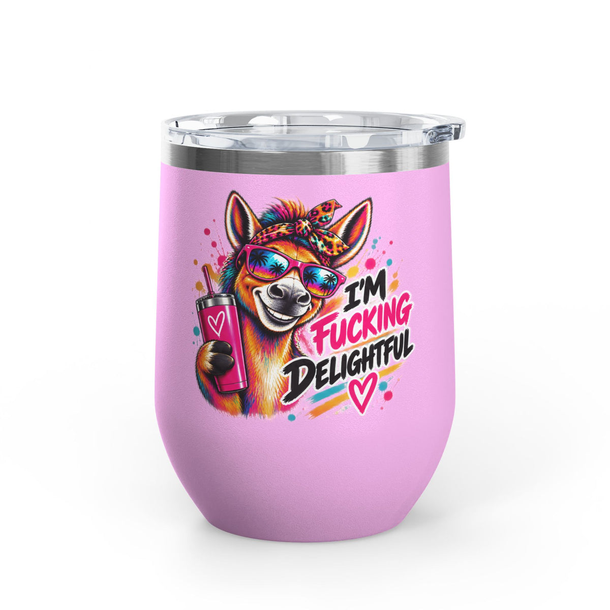 I'm Fucking Delightful | Happy Donkey Wine Tumbler