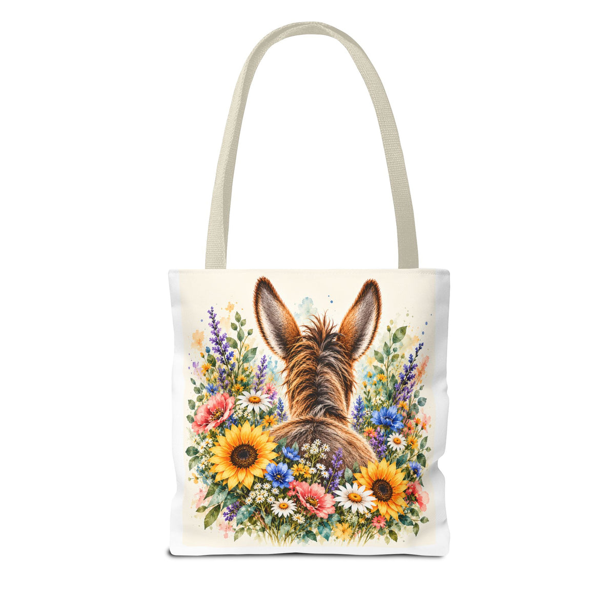 Among the Wildflowers Donkey Tote Bag | Floral Donkey Art