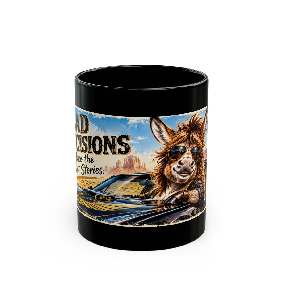 Bad Decisions Make the Best Stories | Funny Donkey Ceramic Coffee Mug