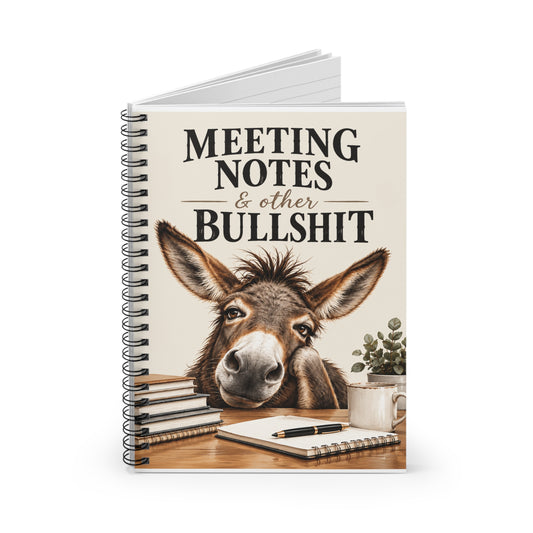 Meeting Notes & Other Bullshit | Funny Office Ruled Spiral Notebook