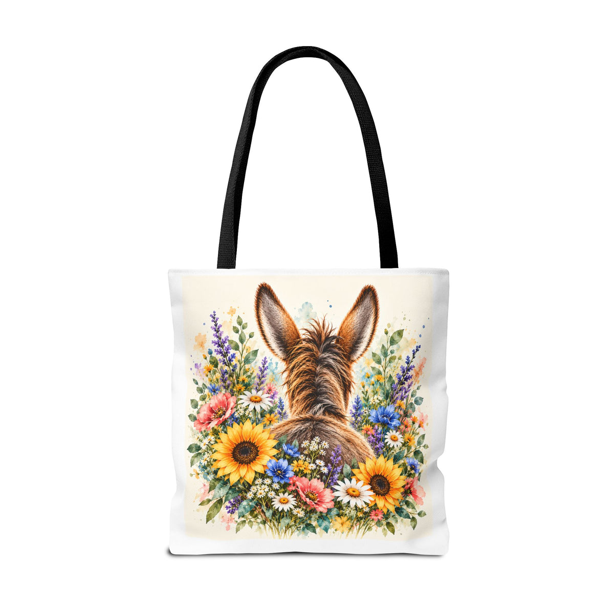 Among the Wildflowers Donkey Tote Bag | Floral Donkey Art