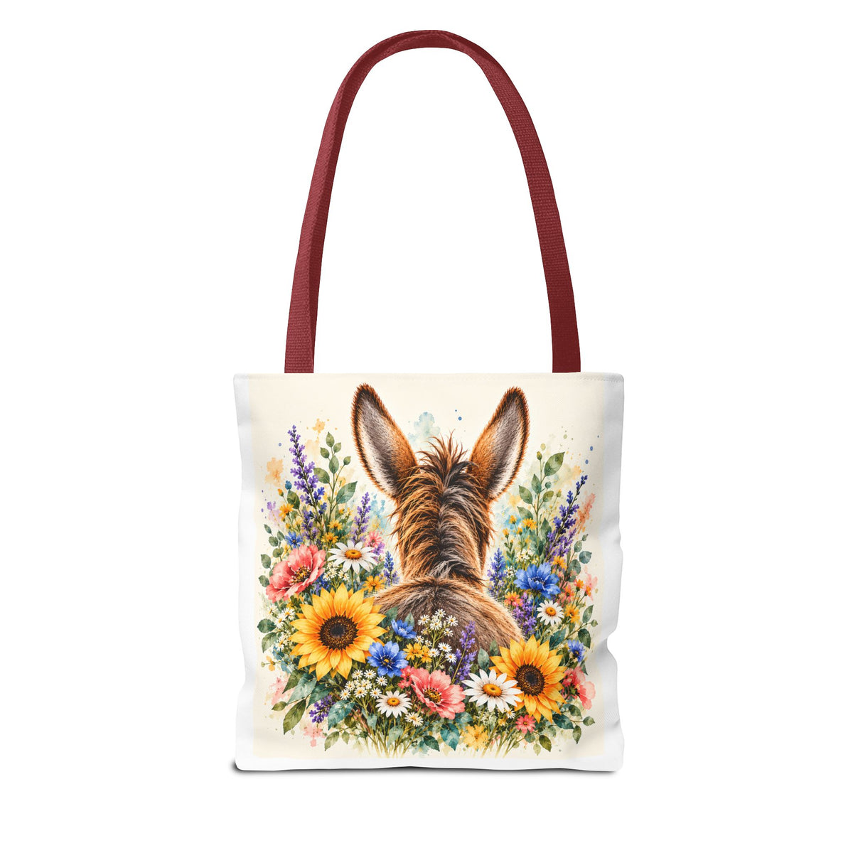 Among the Wildflowers Donkey Tote Bag | Floral Donkey Art