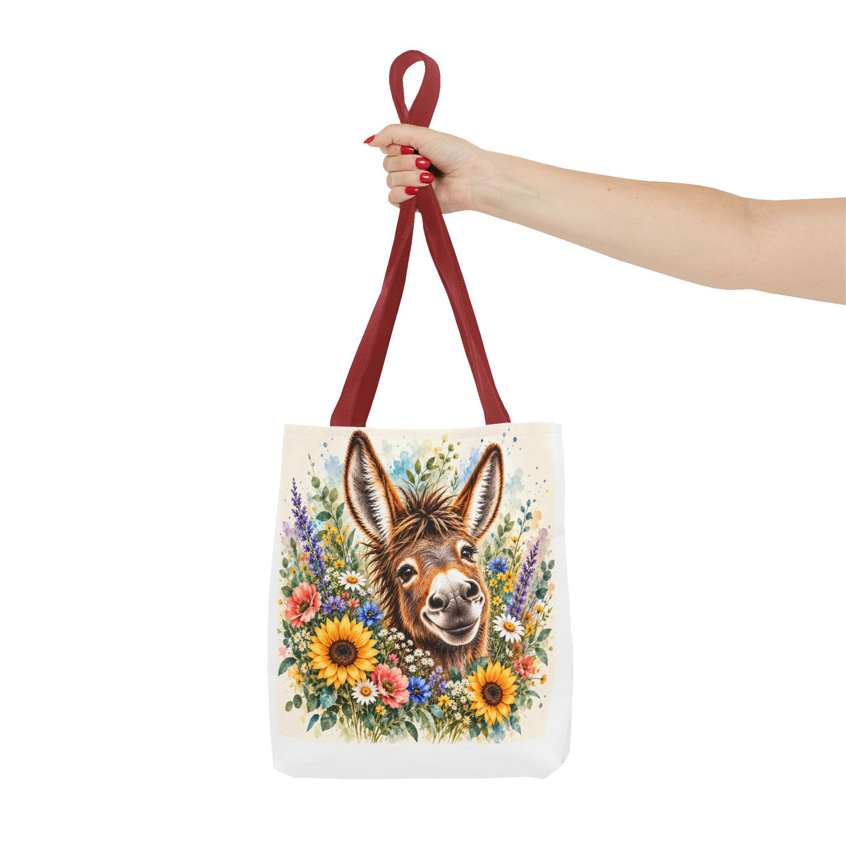 Among the Wildflowers Donkey Tote Bag | Floral Donkey Art