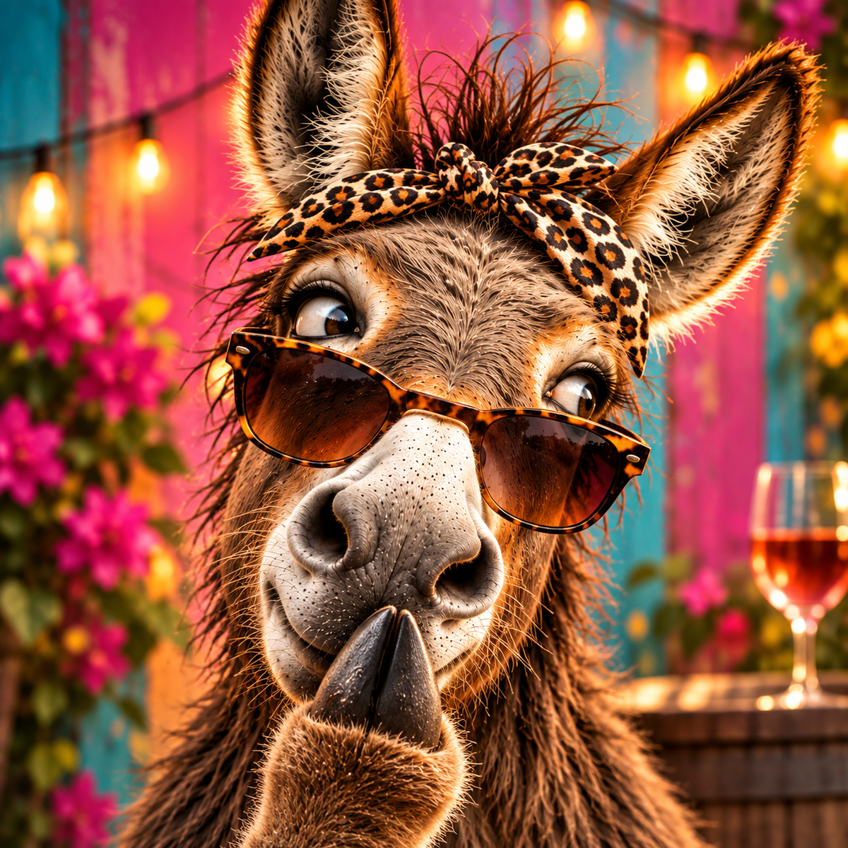 Donkey with Sunglasses Kiss-Cut Sticker — Moody & Attitude Collection