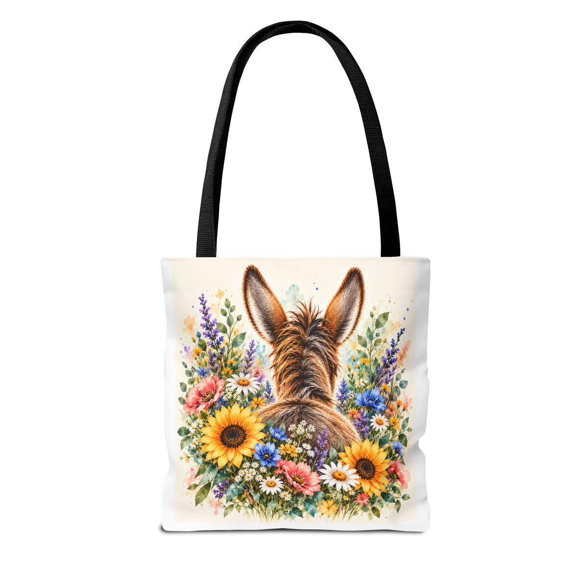 Among the Wildflowers Donkey Tote Bag | Floral Donkey Art