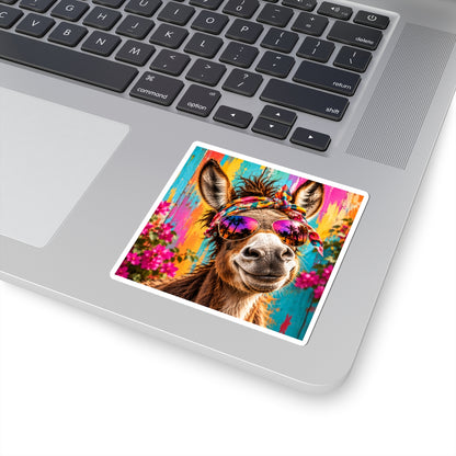 Donkey with Sunglasses Kiss-Cut Sticker — Moody & Attitude Collection