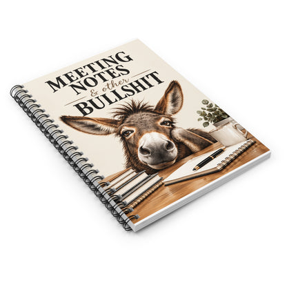Meeting Notes & Other Bullshit | Funny Office Ruled Spiral Notebook