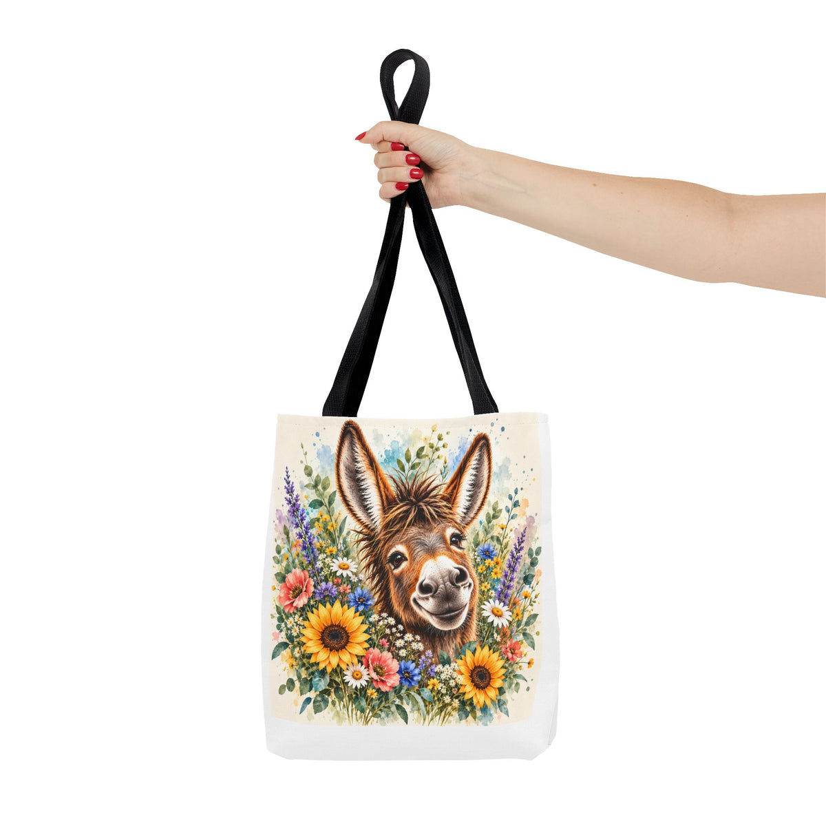 Among the Wildflowers Donkey Tote Bag | Floral Donkey Art