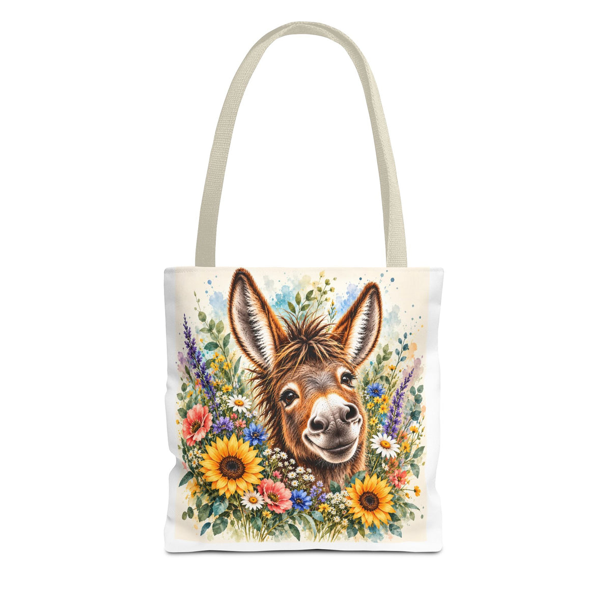 Among the Wildflowers Donkey Tote Bag | Floral Donkey Art