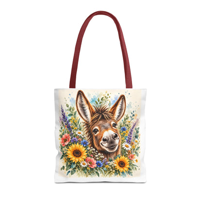 Among the Wildflowers Donkey Tote Bag | Floral Donkey Art