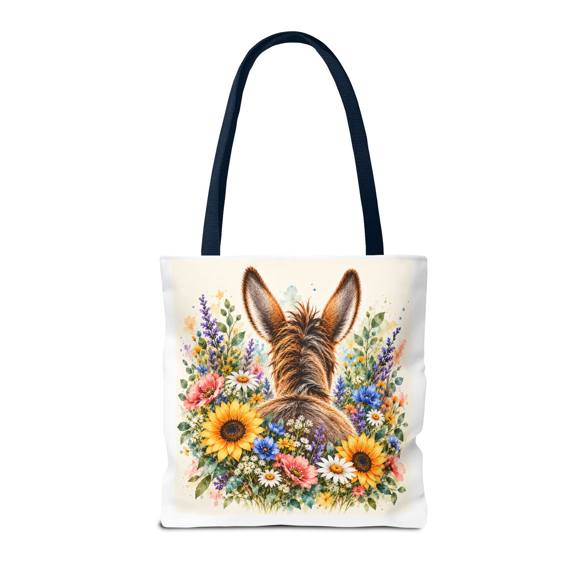 Among the Wildflowers Donkey Tote Bag | Floral Donkey Art