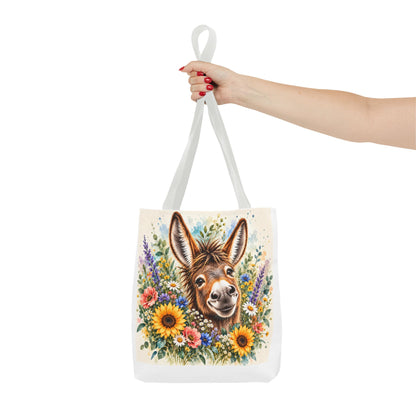 Among the Wildflowers Donkey Tote Bag | Floral Donkey Art