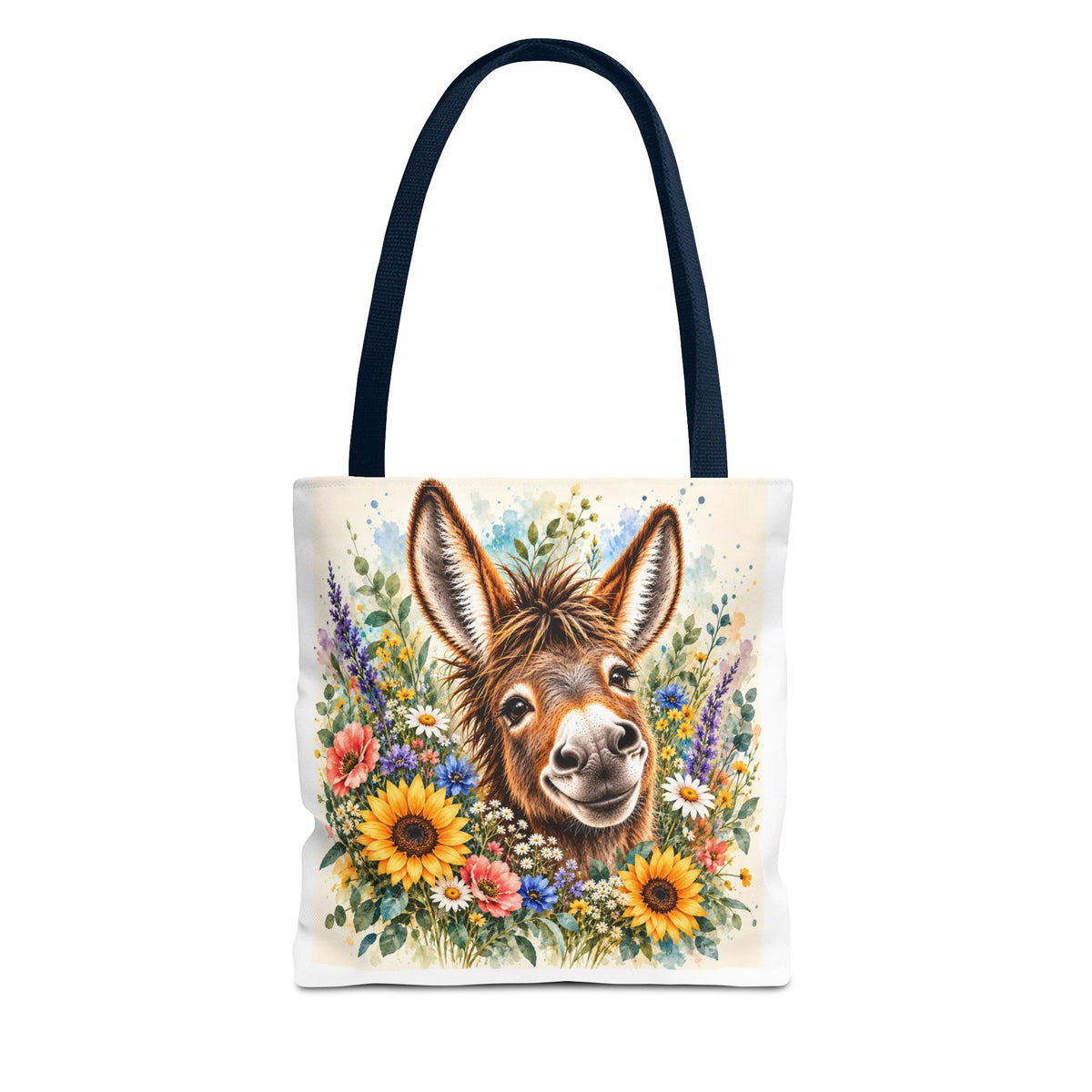 Among the Wildflowers Donkey Tote Bag | Floral Donkey Art