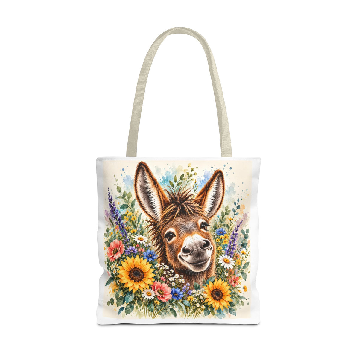 Among the Wildflowers Donkey Tote Bag | Floral Donkey Art