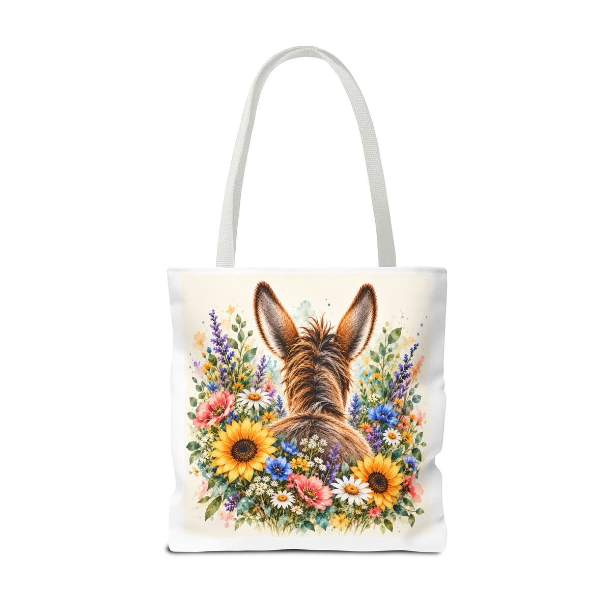 Among the Wildflowers Donkey Tote Bag | Floral Donkey Art