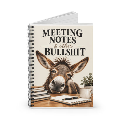 Meeting Notes & Other Bullshit | Funny Office Ruled Spiral Notebook