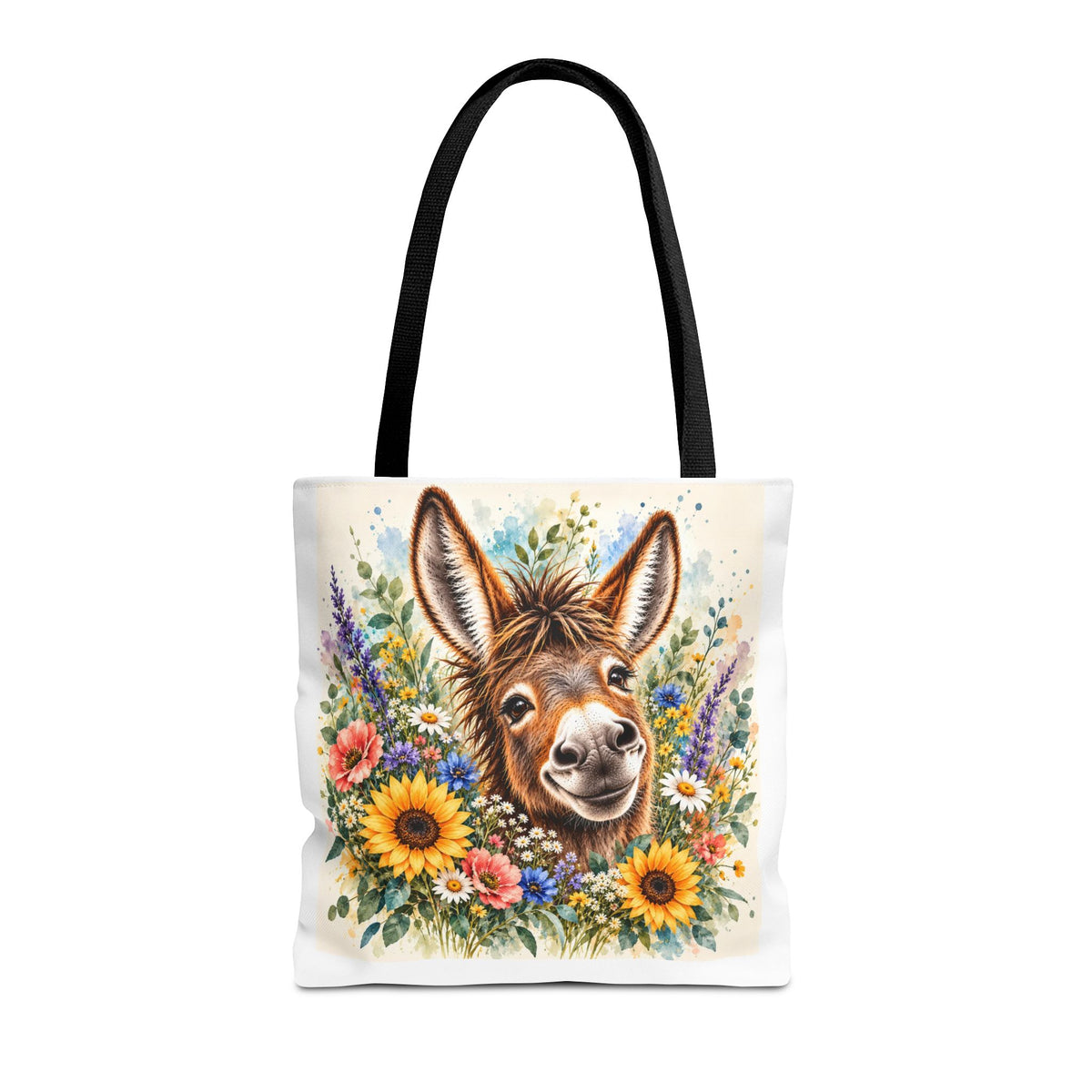 Among the Wildflowers Donkey Tote Bag | Floral Donkey Art