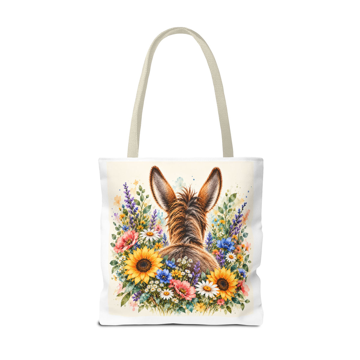 Among the Wildflowers Donkey Tote Bag | Floral Donkey Art