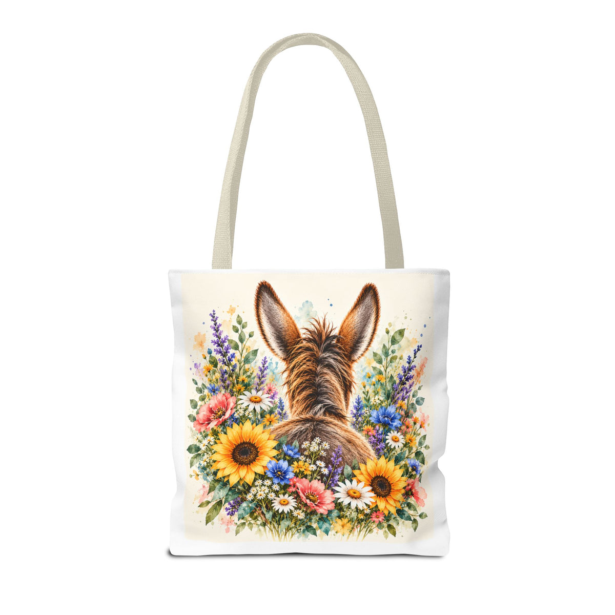 Among the Wildflowers Donkey Tote Bag | Floral Donkey Art