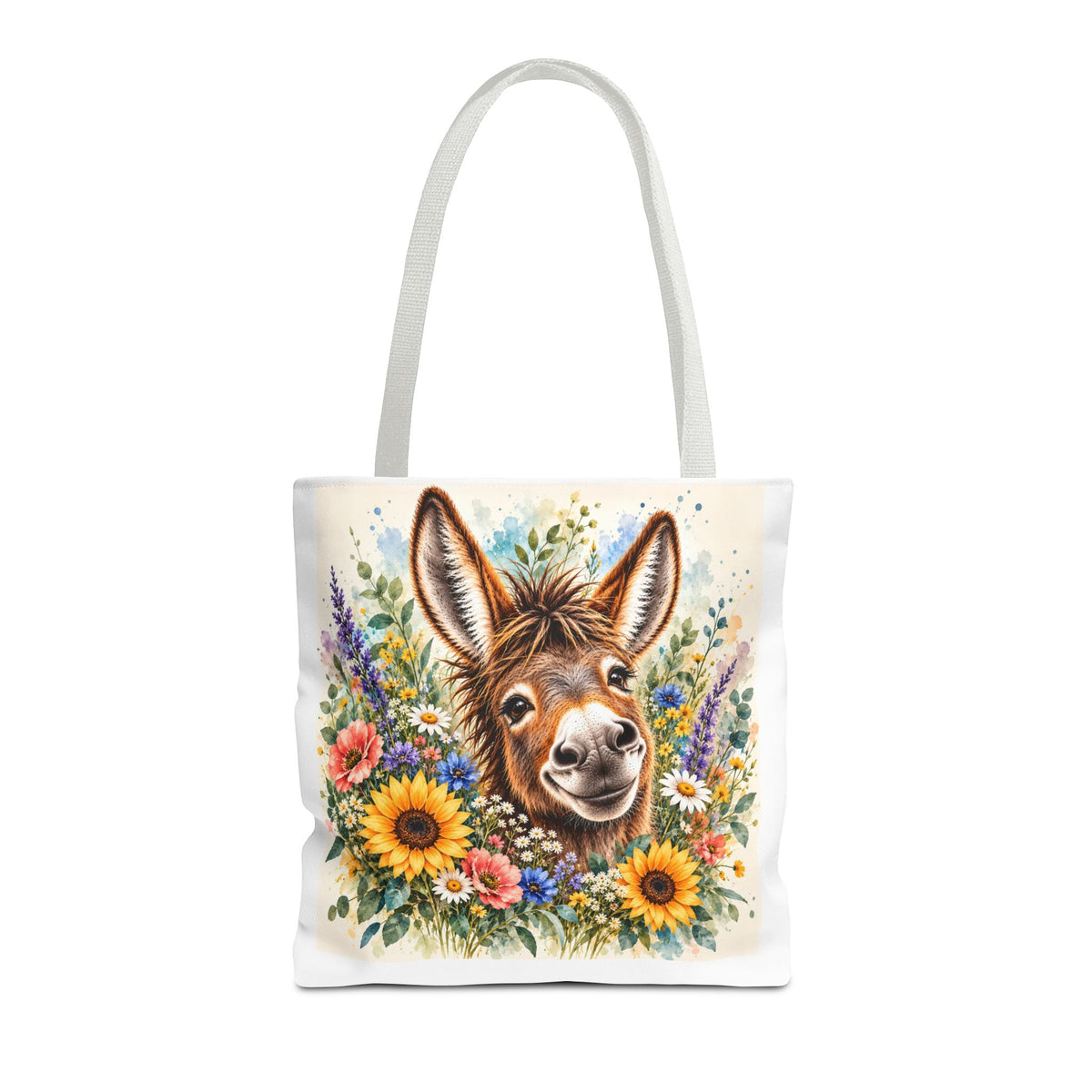 Among the Wildflowers Donkey Tote Bag | Floral Donkey Art