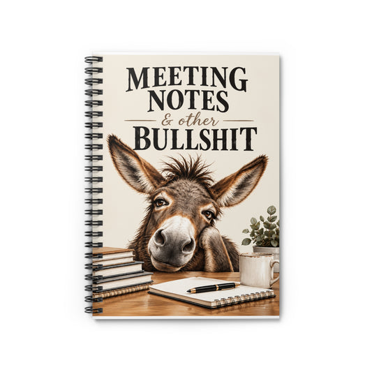 Meeting Notes & Other Bullshit | Funny Office Ruled Spiral Notebook