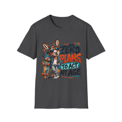 Zero Plans to Act My Age | Funny Donkey Graphic T-Shirt