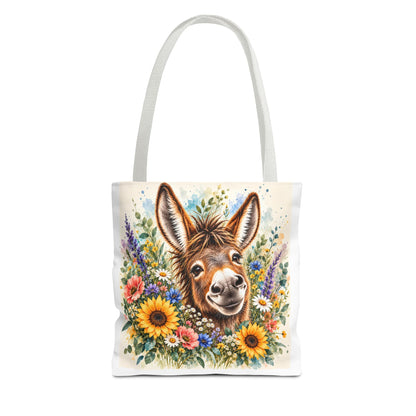 Among the Wildflowers Donkey Tote Bag | Floral Donkey Art