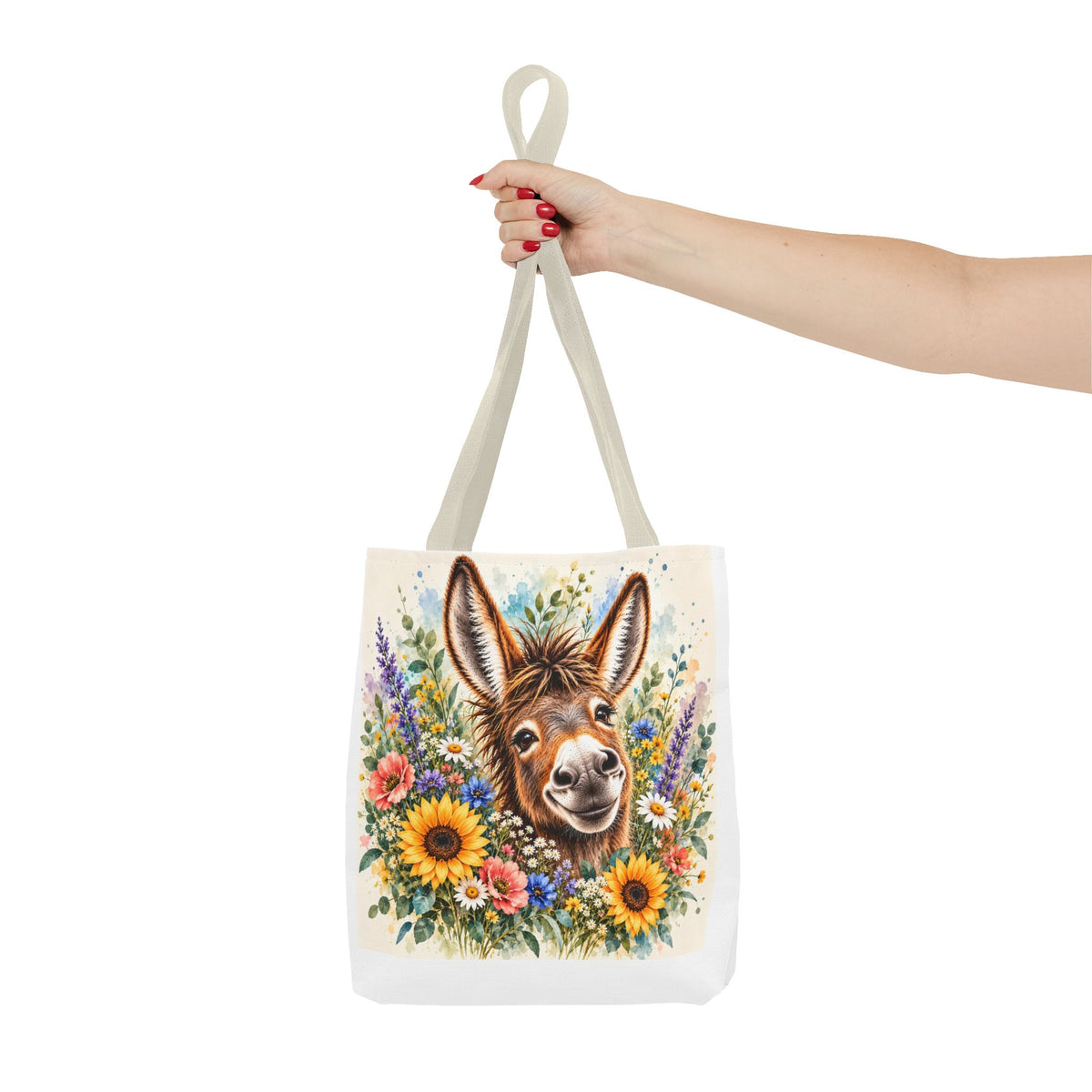 Among the Wildflowers Donkey Tote Bag | Floral Donkey Art